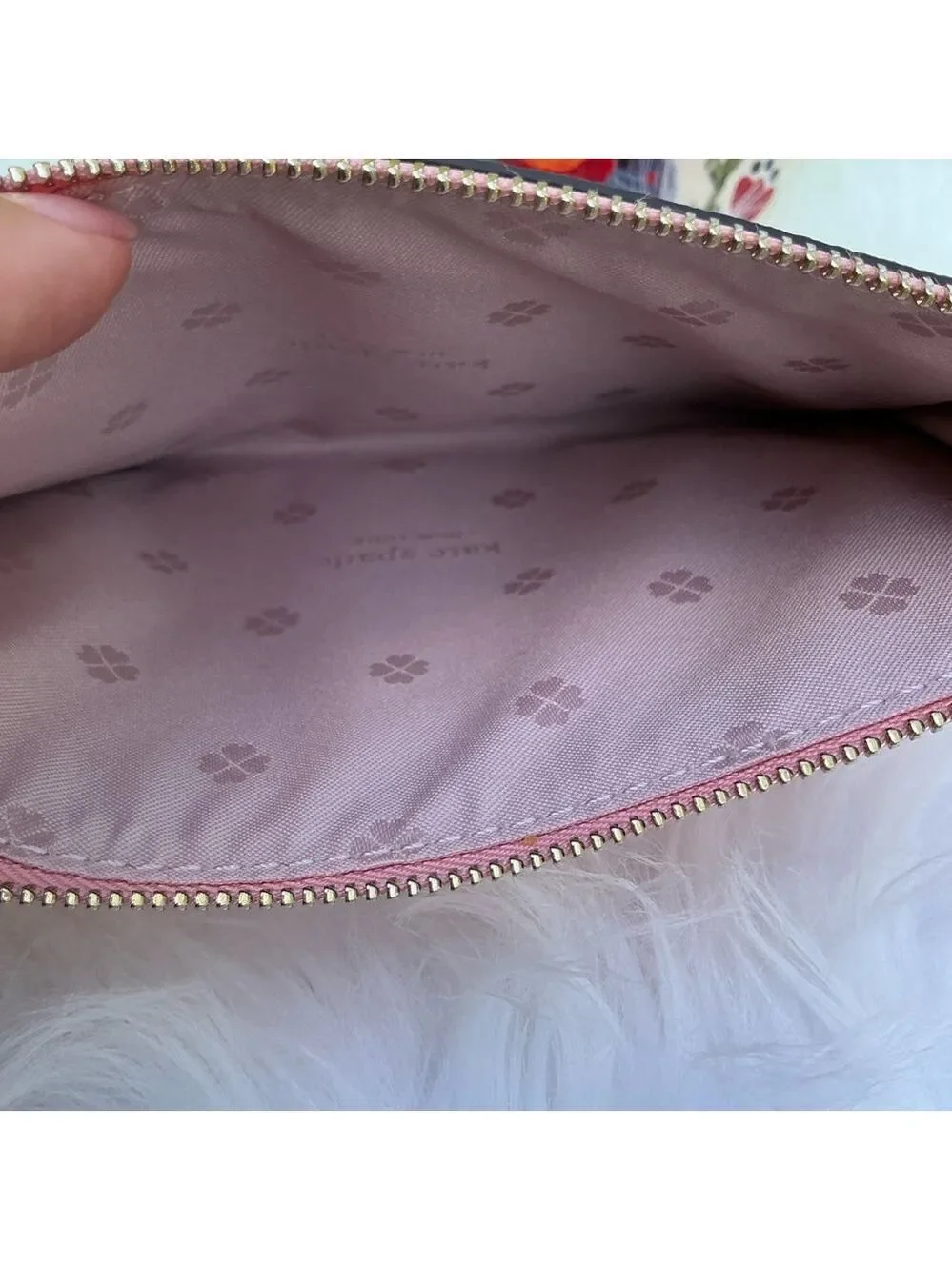 Kate Spade New York Leila Blush Dusty Peony Pink Clutch Wristlet Bag
